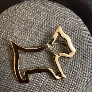 Vintage Scottie Dog Brooch with Rhinestone Collar
